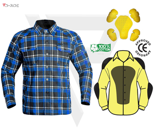 Camisa de Franela Resistente y Duradera con Camisa Protectora para Conducir con Seguridad y Camisa de Kevlar para Protección para la Seguridad Masculina OEM - Product Image 5