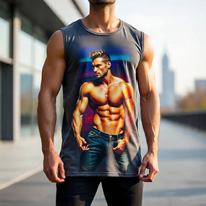 Camisa sin mangas de alta calidad Boxy Body Vest Shaperwear Entrenamiento Culturismo Sin mangas Slim Lift Boxy Top para hombres - Product Image 2