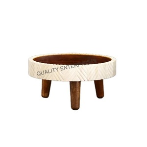 ฐานวางเค้กงานฝีมือคุณภาพพรีเมียม รักษ์โลก ตกแต่งด้วยกระดูกแท้ รูปทรงไม่สมมาตร ทำความสะอาดด้วยมือเท่านั้น 1 ชิ้น อุปกรณ์ทำเค้ก - Product Image 3