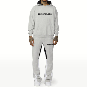 Costume de jogging empilé avec logo personnalisé ensemble de pulls 2 pièces pour hommes survêtements de gym ensembles de pantalons de survêtement en éponge française empilés - Product Image 4