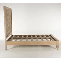 Massives Mangoholz Traditionelles Klappbares Doppelbett mit Schnitzerei-Design, Antik-Finish, Indische Eichen-Designs, Heim-Bett für Schlafzimmer