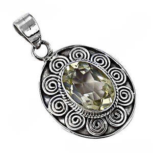 Colgante de Plata 925 con Piedra de Citrino en Bisel, Forma Ovalada, Estilo Vintage, Unisex, Casual/Deportivo, para Uso Diario, Certificado por Terceros - Product Image 3