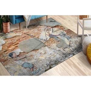 Alfombra Abstracta con Diseño de Dinosaurios y Graffiti Urbano: Alfombra Impresa con Diseño Moderno de Dinosaurios, Alfombra Suave con Pelo Largo - Product Image 2