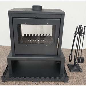 Estufa de Hierro Fundido Moderna DORELLO SOBA con Doble Puerta, Estufa Independiente para Interiores con Combustible de Leña y Carbón - Product Image 3