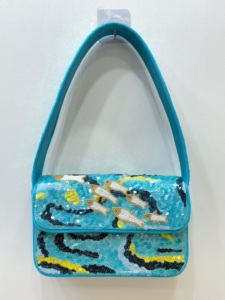 Porte-monnaie à main de dernière génération, brodé de perles, fait à la main, sac à monnaie tendance avec couleur personnalisée pour femmes et filles - Product Image 5