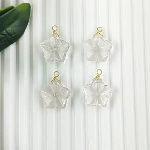 Quartz rose pierre précieuse fleur sculptée pendentif or Vermeil enveloppé argent Sterling pierre de naissance bijoux fins composant de mode - Product Image 5