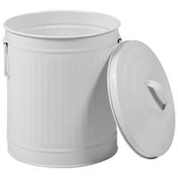 Poubelle en métal blanc galvanisé pour cuisine, maison, bureau, cantine, restaurant, intérieur, extérieur, stockage de déchets en provenance d'Inde