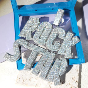 Customize Iced Pendant Big Bail 20mm Chain Personalized Stacked Letters Pendant Custom Name Necklace Hip Hop Men's Jewelry - Product Image 1