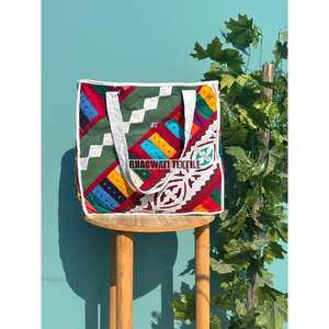 Women's Handmade Cotton Quilted Tote Bag Patchwork Printed for Daily Use Grocery Beach Wholesale Lot Price Custom Logo Pattern - Product Image 5