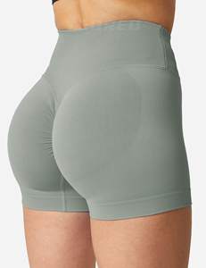 Pantalones cortos de Yoga sin costuras de cintura alta para mujer, mallas de entrenamiento, ropa deportiva para gimnasio, ropa deportiva reciclada hecha de Spandex/nailon - Product Image 1