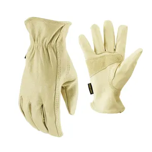 Guantes de trabajo de Palma de cuero dividido de textura suave, seguridad reforzada para operación de equipo pesado, manejo de almacén - Product Image 6