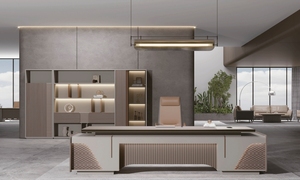 Hiện đại MFC melamine điều hành văn phòng bàn L hình bảng gỗ với hệ thống quản lý cáp - Product Image 2