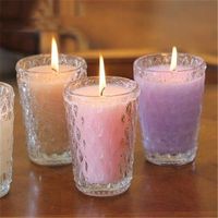 Collection de bougies votives en verre ambré de qualité supérieure offrant une lumière douce et radieuse pour la décoration de la maison, les célébrations de Noël, réutilisables