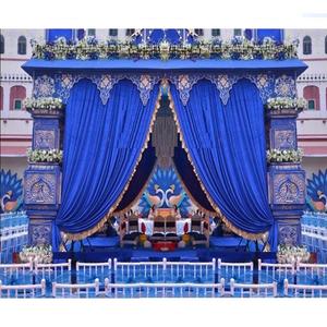 Bollywood boda Pavo Real Mandap Francia estilo tradicional boda Pavo Real Mandap último estilo azul Bollywood Mandap - Product Image 1