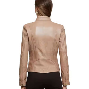 Precio barato Chaquetas de cuero para mujer Recién llegado Chaquetas de cuero para mujer Chaqueta de cuero de color personalizado - Product Image 3
