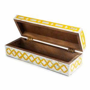 Nouvelle arrivée Boîte de rangement rectangulaire pour bijoux Fabriquée à la main Meilleure qualité Incrustation de nacre Design floral en cuir pour moderne - Product Image 5