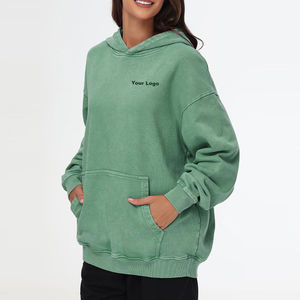 Sudadera con capucha corta informal con lavado ácido para mujer, jersey de manga larga con cordón, Tops recortados con capucha, sudaderas básicas de talla grande, novedad de 2025 - Product Image 6