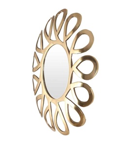 Miroir mural de haute qualité Décoration de maison et d'hôtel Miroir mural à cadre en métal en aluminium couleur or. - Product Image 6