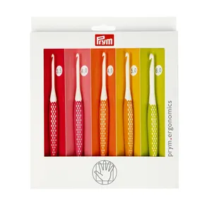 Prym 218440 Set di uncinetti ergonomici per strumento artigianale per maglieria per cucire lana