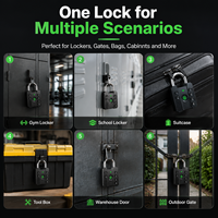 Cadenas intelligent à empreinte digitale MQQ 500 avec clé à code et déverrouillage par application, serrure de sécurité sans clé Bluetooth pour porte, casier, bagages, vélo