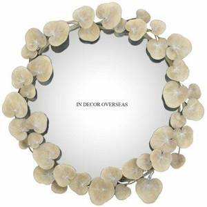 Vente en gros de miroir mural de forme ronde avec cadre en métal de créateur fantaisie unique au look magnifique et décoration d'hôtels - Product Image 1