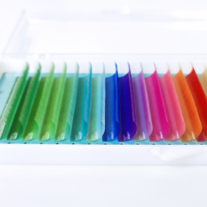 Extensiones de pestañas de 16 líneas de lujo hechas en Vietnam rojo azul verde violeta Rosa colores 0,15mm espesor de seda de visón Premium - Product Image 4