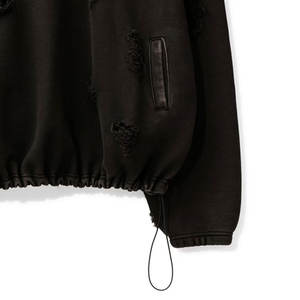 Quantité minimale de commande bas Vente chaude Personnalisé Hommes Sweat De Détresse En Couleur Unie Personnalisé Marque Privée Sweat De Détresse - Product Image 5