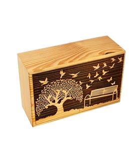 Urnes funéraires en bois Arbre de vie fabriquées à la main pour cendres humaines Adulte Grande boîte à urne funéraire-(250 LB - Pinewood) - Product Image 2