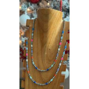 Collier de perles Navajo avec opale et argent sterling, idéal pour les occasions spéciales - Product Image 2