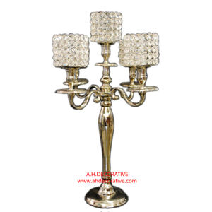 Candelabros de Metal antiguo dorado para interiores y exteriores para decoración de sala de dibujo del hogar candelabros hechos a mano de aluminio con acabado brillante - Product Image 6