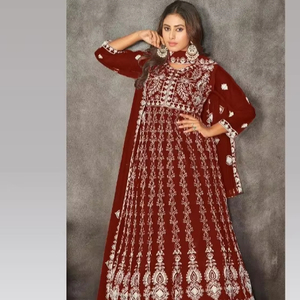 Anarkali đặt hàng tùy chỉnh phương thức vật liệu sàn Chiều dài Dresses sequined mô hình tự nhiên vòng eo cho lễ hội làm việc mùa đông mùa hè - Product Image 1