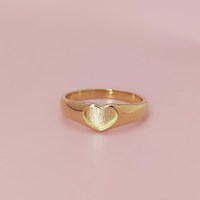 Hochwertiger Handgefertigter Christlicher 925 Sterling Silber 5mm Herzförmiger Fassungseinsatz 14K Vergoldeter Minimalistischer Edelsteinring