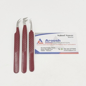 Pinzas de agarre de diamante marrón de alta calidad de acero inoxidable con punta puntiaguda para extensión de pestañas sostenible al por mayor - Product Image 1
