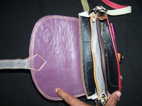 Tas tangan kulit India gaya Bohemian buatan tangan dompet selempang geometris antik untuk anak perempuan/wanita dompet remaja etnis ukuran sedang