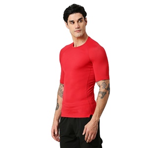 Camiseta de Compresión para Hombre, de Poliéster y Elastano, Elástica, de Secado Rápido, Transpirable, para Gimnasio y Deportes, Personalizable con Logotipo OEM Privado - Product Image 4