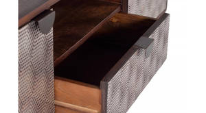 Support de TV industriel moderne fait à la main en bois de manguier et en fer pour salon centre commercial stockage salle à manger chambre entrée ou utilisation d'entrepôt - Product Image 3