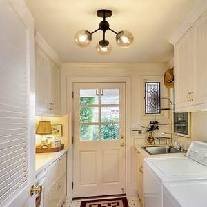 Lustre suspendu or moderne plafonnier avec cordon réglable en verre blanc plafonnier pour chambre à coucher - Product Image 6