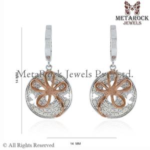 ของแข็ง14พันสีขาวทองจี้ต่างหูชุดปูเพชรเครื่องประดับต่างหูจี้เครื่องประดับของขวัญสำหรับเธอการออกแบบใหม่ที่มีคุณภาพสูงชุด - Product Image 5