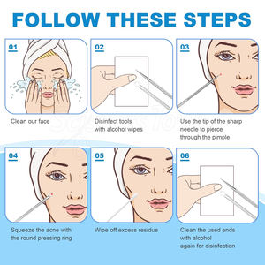 Stainless Steel Acne Extractor <b>Blackhead</b> <b>Remover</b> Kit Pimple Popper <b>Tool</b> Set for Deep Facial Pore Cleaning and Skin Care - Product Image 5