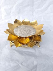 Grand laiton urli chauffe-plat bougeoir rond à couches diya stand mariage décor festival centre de table mandir pooja home decor - Product Image 3