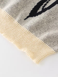 Pull en jacquard à col rond respirant anti-rides et anti-rétrécissement, motif à épaules tombantes, hiver automne - Product Image 4