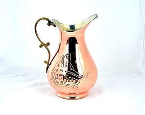 Classic Copper Jug <b>Set</b> for Drinking Water and Gifting Featuring a Metal Handle Perfect As <b>Tea</b> <b>Pots</b> & Kettles Housewarming Gift - Product Image 5
