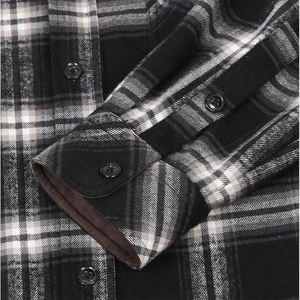 Chemise en flanelle à manches longues personnalisable pour homme, coupe ample, décontractée, à carreaux, respirante, tricotée, coupe-vent, chemise en flanelle douce - Product Image 4