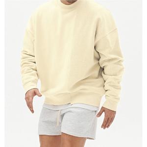 OEM nueva llegada sudadera sólida para hombre logotipo personalizado sudaderas con capucha de hombro caído de gran tamaño sudadera pesada lisa de prendas de vestir - Product Image 3