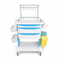 Chariot médical moderne pour hôpital, chariot de soins infirmiers en ABS, 3 tiroirs, étagère utilitaire en plastique durable avec verrou pour atelier et supermarché