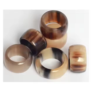 Meilleure qualité bague en corne de buffle naturelle Style classique taille personnalisée dernière conception pour bijoux en corne et artisanat en croissant - Product Image 3
