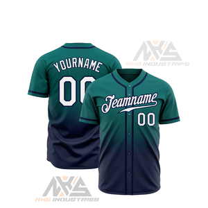 Camiseta de béisbol de moda auténtica blanca y azul marino personalizada unisex Camiseta deportiva transpirable para adultos con nombres de equipos personalizados - Product Image 1