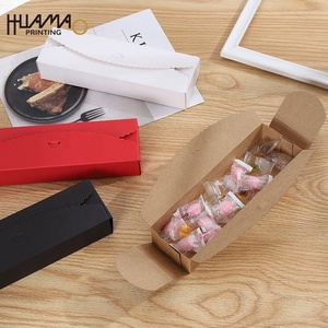 Caja de Papel con Borde Festoneado de Color Sólido Personalizada HUAMAO, Embalaje Largo Plegable para Galletas, Dulces y Pequeños Regalos - Product Image 1