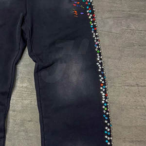 Suministro directo de fábrica Nuevo estilo Pantalones de diamantes de imitación de algodón Nueva llegada Logotipo personalizado Hombres Pantalones de diamantes de imitación - Product Image 6