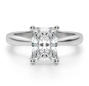 Anillo de compromiso solitario de moissanita con corte radiante para mujer, nuevo diseño, plata de ley, regalo para fiesta de bodas - Product Image 1